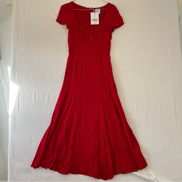 Red reformation Afton dress new with tags size 0 - Picture 2 of 5